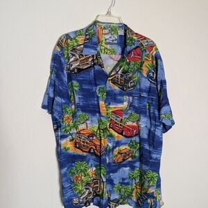 Pineapple Connection Mens Hawaiian Shirt‎ Button Down Tropical Vacation Large